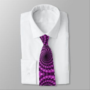 weird purple spiral fractal chains pattern tie