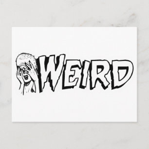 WEIRD - Retro Monster Girl Black & White Postcard