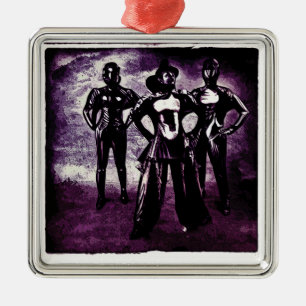 Weird Robot Dancer Models In Purple Metal Tree Decoration