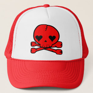 Weird Skull Goth Kawaii Style RED Trucker Hat