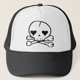 Weird Skull Goth Kawaii Style WHITE Trucker Hat