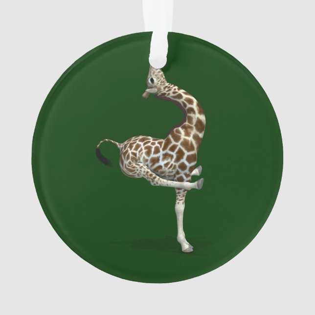 Weird Sportive Giraffe Ornament (Back)