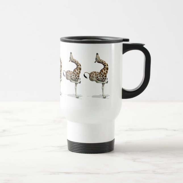 Weird Sportive Giraffe Travel Mug (Right)