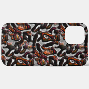 Weird stained red to coral texture carved in grey  iPhone 12 pro max case