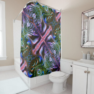 Weird 'stick design' formed from zigzag shower curtain