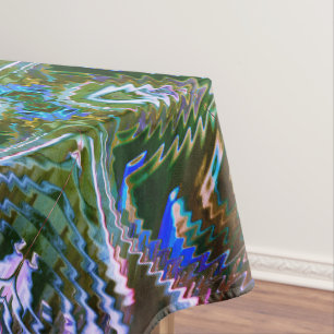 Weird 'stick design' formed from zigzag tablecloth