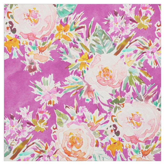 WEIRD STUFF Pink Floral Fabric (Swatch)