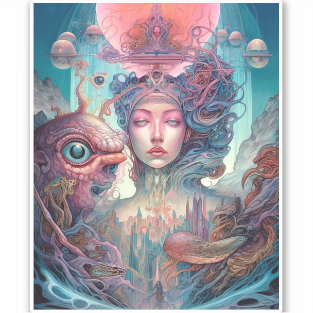 Weird Surreal Alien Woman Art (Front)