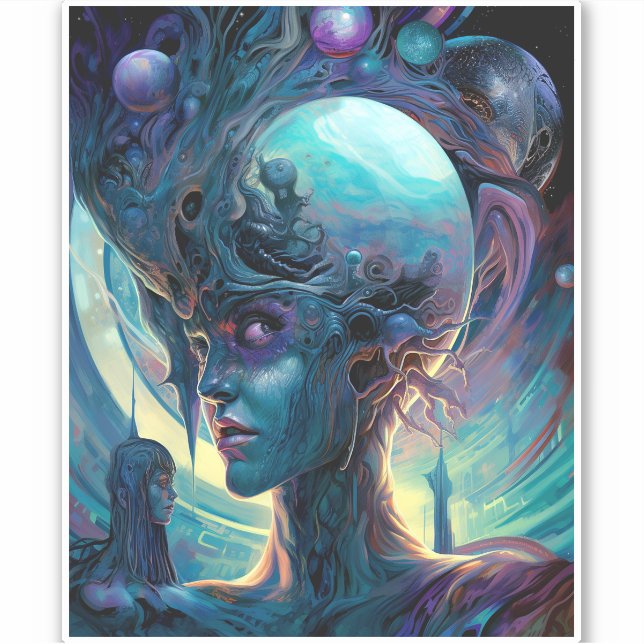 Weird Surreal Alien Woman Art (Front)