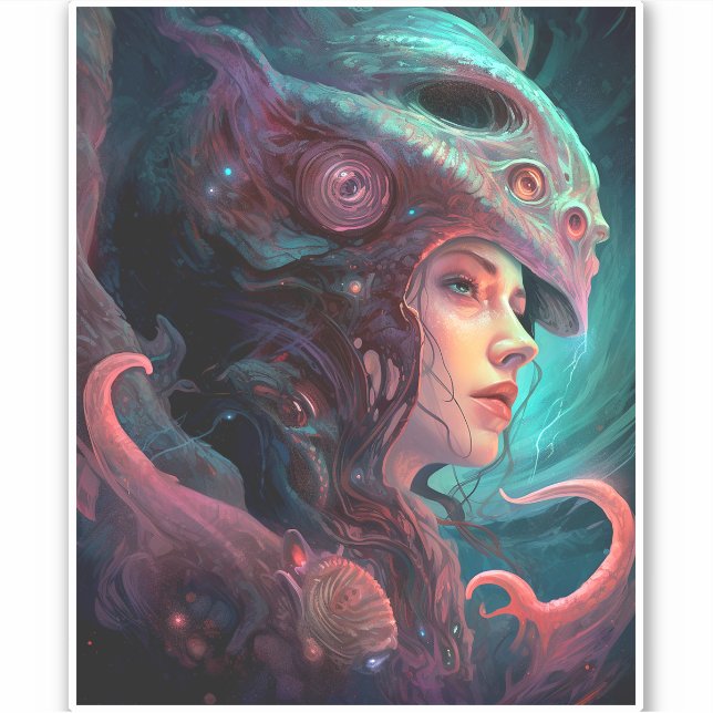 Weird Surreal Alien Woman Art (Front)