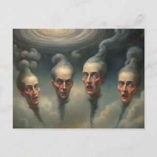 Weird Swirling Heads Postcard