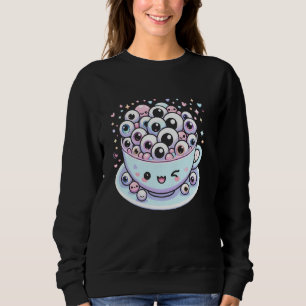 Weird Tea Pun Weirdcore Aesthetic Eyeball Tea Love Sweatshirt