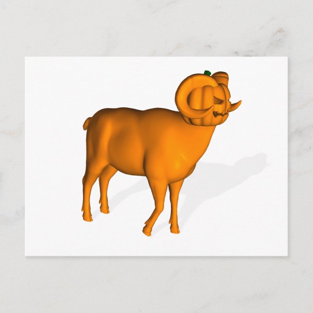 Weird Trick Or Treat Ram Postcard (Front)