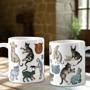 Weird Ugly Mediaeval Cats Coffee Mug