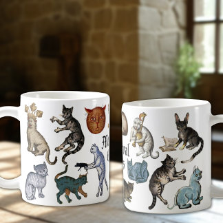 Weird Ugly Mediaeval Cats Coffee Mug
