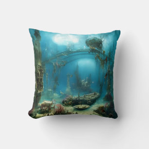 Weird underwater habitat clear bue cushion