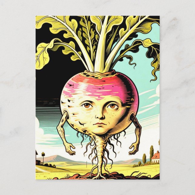 Weird Vegetable Man: Mr. Rutabaga Postcard (Front)