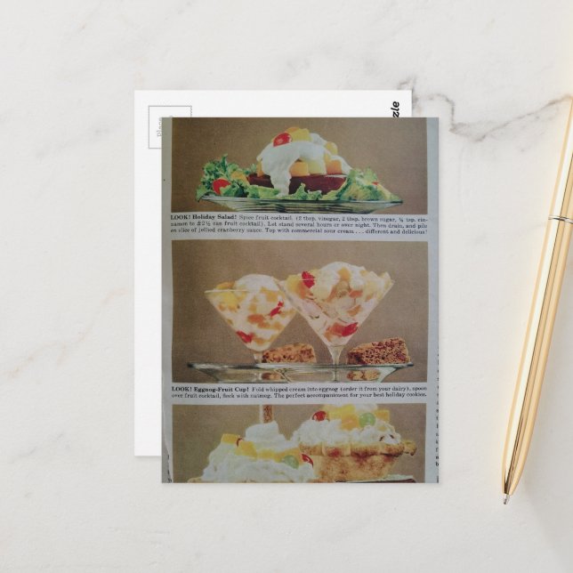 Weird Vintage Foods Postcard (Front/Back In Situ)