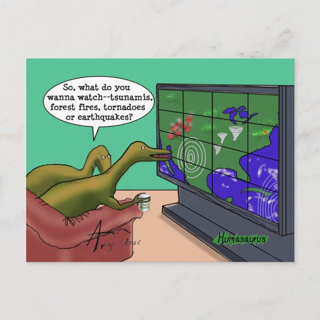 Weird Weather Dinosaurs postcard 2 (Front)
