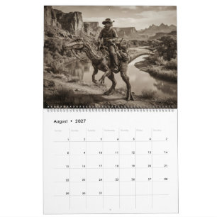 Weird West Alien Cowboy Dinosaur Calendar