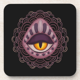 Weird Whimsical Spooky Eye Coaster