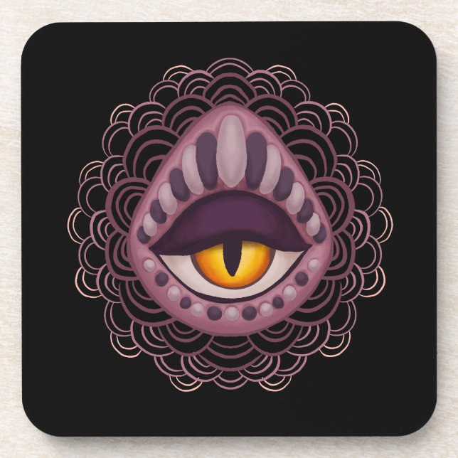 Weird Whimsical Spooky Eye Coaster (Front)