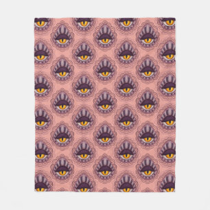 Weird Whimsical Spooky Eye Fleece Blanket