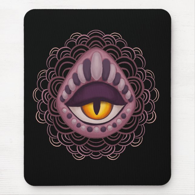 Weird Whimsical Spooky Eye Mouse Mat (Front)