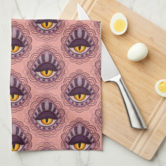 Weird Whimsical Spooky Eye Tea Towel