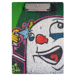Weird White-Faced Guy With Spray Can Graffiti Clipboard