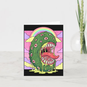 Weirdcore aesthetic kawaii pickle eyeballs card