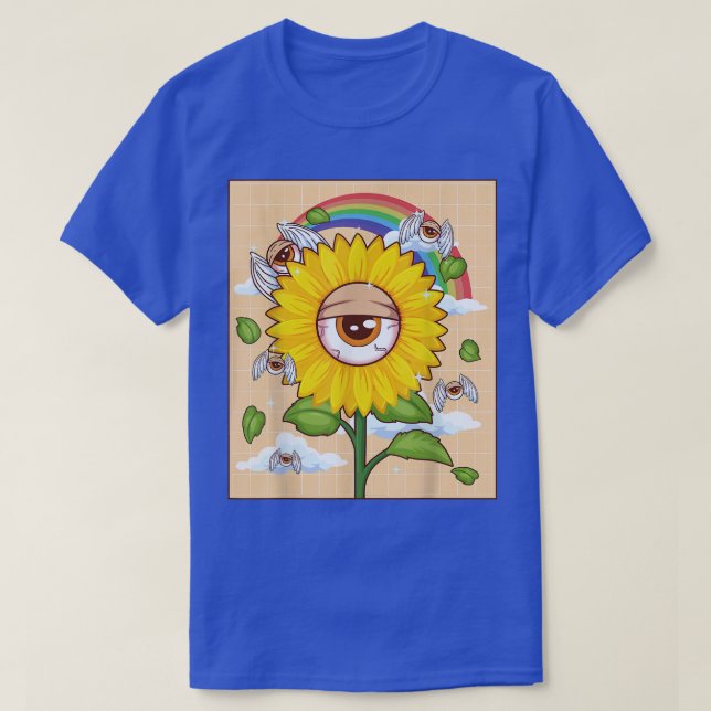 Weirdcore Aesthetic Kawaii Sunflower Eye Winged Ey T-Shirt (Design Front)