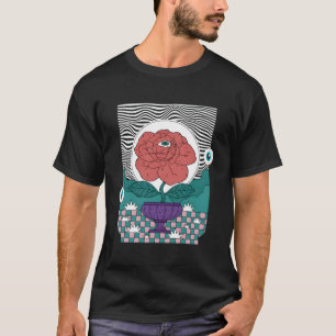 Weirdcore Aesthetic Rose With Eyeballs Illusion We T-Shirt