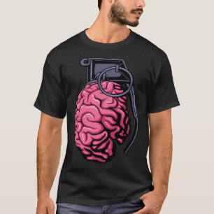 Weirdcore Brain Grenade Surreal Military Soldier V T-Shirt