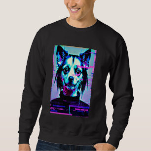 Weirdcore Dog Glitch Trippy Vaporwave Alt Harajuku Sweatshirt