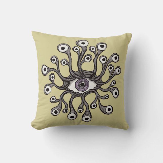 Weirdcore Strange Eyes Alt Room Decor Cushion (Front)