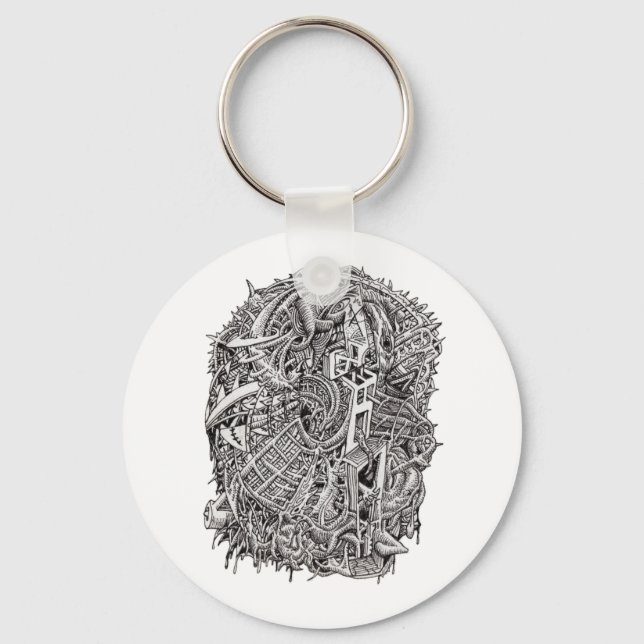Weirdhead by Brian Benson Key Ring (Front)