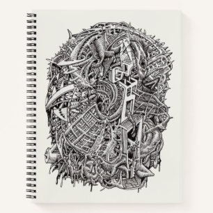 Weirdhead, ink drawing notebook