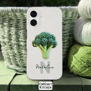 Weirdly Elegant Minimalist Crochet Broccoli Name  iPhone 16 Case