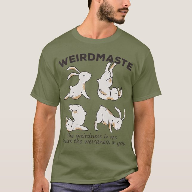 Weirdmaste Definition Bunny Rabbits Funny Yoga T-Shirt (Front)