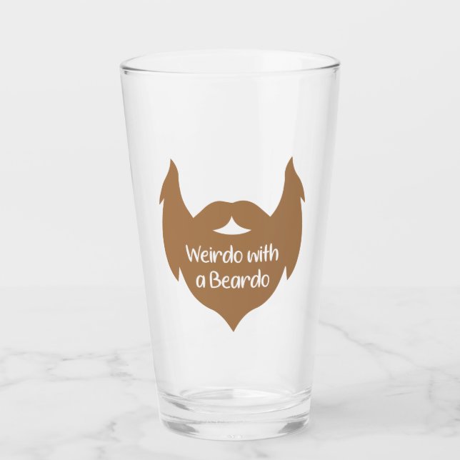 Weirdo with a Beardo Mug, Funny Mug, Beard Glass (Front)