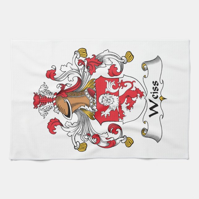 Weiss Family Crest Tea Towel (Horizontal)