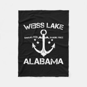 Weiss lake alabama funny fishing camping summer fleece blanket