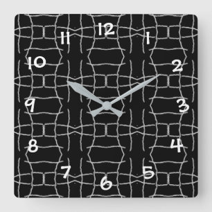Weiß und Weiß Square Wall Clock