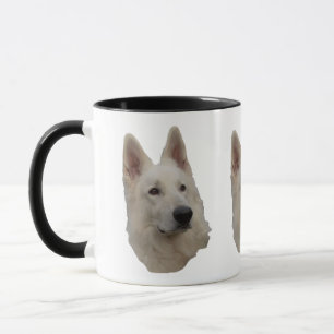 weisser Schäferhund Kopf Tasse Mug