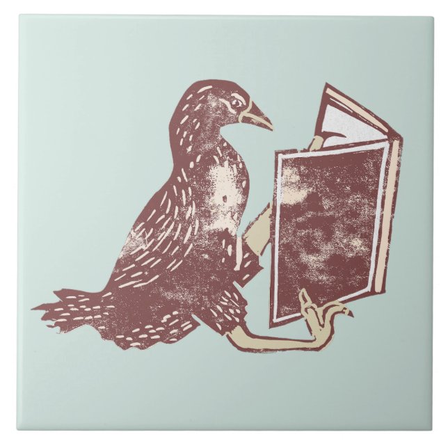 Weka Bird Reading a book Tile (Front)