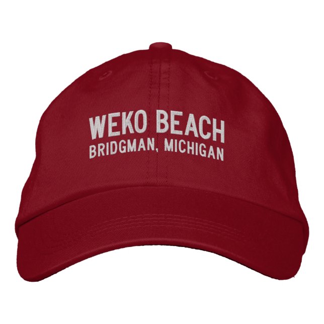 Weko Beach Michigan Embroidered Hat (Front)