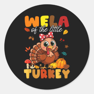 Wela Of The Little Turkey Thanksgiving Baby Shower Classic Round Sticker