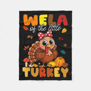 Wela Of The Little Turkey Thanksgiving Baby Shower Fleece Blanket