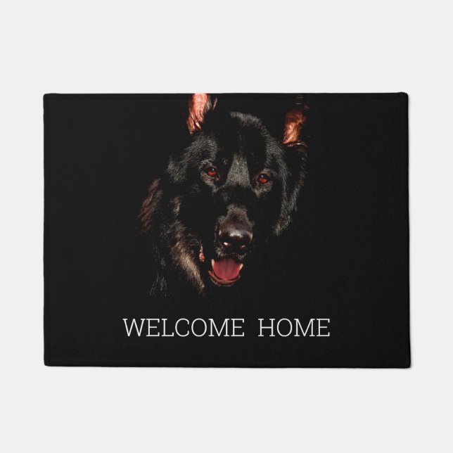 Welcom home family dog puppy photo doormat (Front)